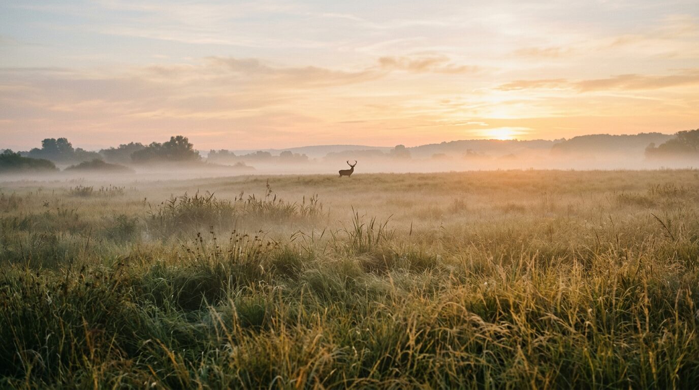 Rothirsch in europäischer Hochwildlandschaft
